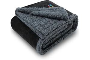 luciphia Couverture Imperméable pour Chien, Lavable Couverture pour Chien Chat, Plaid Anti Pipi Lavable Grande Taille, Protection de Canapé pour Chiens en Polaire Sherpa Gris L (145 * 165cm)