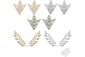 Zaky 5 pares de broches, accesorios de palacio, retro, con patrón hueco, para camisa, hebilla, triángulo y simple, elegante, de doble hoja, broche dorado y plateado para plantas, Plata