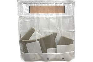 Nevkha Letter Box Catcher for Mail, Letters, Post, Small Packages. Alternative to Letterbox Cage, No Screws Required Will Attach to Doors and Letterboxes with Strong Adhesive (White Transparent)