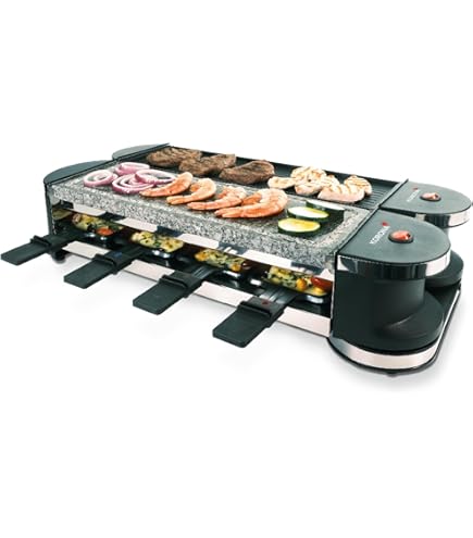 Clatronic Raclette | 2 Personnes | ini Raclette avec surface de grill