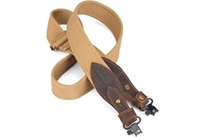 TOURBN TOURBON 1,5 pollici cinghia per fucile in pelle e fettuccia regolabile con girelle per tiro a caccia