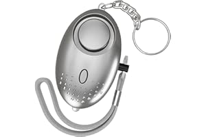 CALMYOTIS Alarme personnelle, Personnel Alarme, Alarme 140db Emergency Self Defense Security with LED Light for Women Girls Elderly Safety, Purple (Batteries Inclus) (Silver)