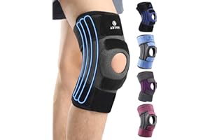 ABYON Bandaż na kolano dla kobiet i mężczyzn w przypadku zapalenia stawów, rozdarcia łąkotki ACL – z potrójnymi stabilizatorami i regulowanym bandażem kompresyjnym o 360° dla silnej ochrony przed