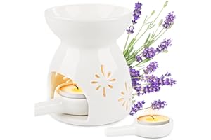 AKONE Keramische Duftlampe mit Teelichthalter - Aromabrenner für Duftöl und Wachs, perfekt für Zuhause und Schlafzimmer