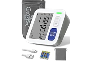ROTOPATA Blood Pressure Monitor Large Cuff - CE Certified, Upper Arm Blood Pressure Machine with 9"-17" BP Cuff, 4" Screen & 2 x 90 Records, BP Machine for Home Use