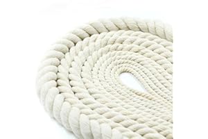 RENYIZ Cotton Macrame Rope 4mm 25M Soft White for Garden Plant Hanger Kit Beige