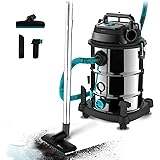 Cecotec Aspiratore per solidi e liquidi 30 L Conga Rockstar Wet & Dry Steel Pro. 1600 W, 23 kPa, Sistema di drenaggio, Aspira