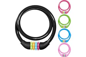Ainiv 4-Digit Password Bicycle Lock, 65cm Portable Anti-Theft Bike Lock - Resettable 4-Digit Combinations for Bike, Motorbike, Scooter, Skateboard, Gate, Fence (Black)