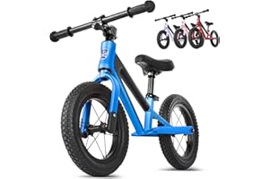 FAST N FUN Laufrad ab 2 Jahre [2-5 Jahre] Kinder-Laufrad 12 Zoll ultra leicht mit Tragegriff Fußstütze Magnesiumrahmen ergonomischer Sitz bis 50kg Luftreifen Lauflernrad höhenverstellbar Mädchen Junge