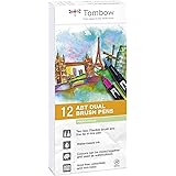 Tombow ABT-6C-1 Dual Brush Pen met twee punten, set van 6, primaire kleuren | KNUTSELSPEELGOED