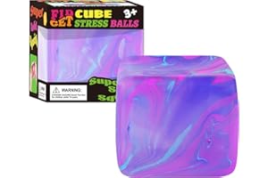 Großer Fidget Toys Squishy Stress Würfel - Riesiger Eiswürfel Sensorik Stressball für Kinder & Erwachsene, Anti Stress Spielzeug, Sensory Ball for Kids with Autism, Squishy Fidget Toys (Purple, 1)