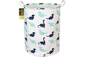 HUNRUNG Canasta de lavandería gran tela de lona canasta de almacenamiento ligero organizador de juguetes ropa sucia plegable impermeable dormitorio universitario(Dinosaurio renacuajo bicolor)