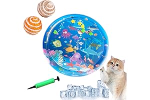 HOPASRISEE Sensorische Wassermatte Für Katzen, Sensorische Wassermatte Katze, Wassersensorische Matte Für Katzen, Water Playmat Katze, Wassermatte Zum Spielen Für Katzen (100CM-D)