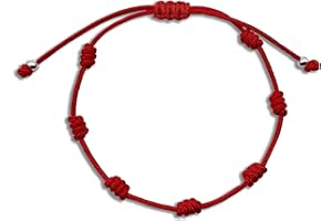 A ALESSANDRA BOHO Alessandra Boho - Pulsera Hombre de Hilo Rojo con 7 Nudos Contra el Mal de Ojo