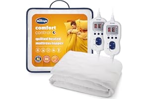 Silentnight Multi-Zone Electric Blanket Mattress Topper King – Heating Pad with 4 Individual Heating Zones, 9 Heat Settings, Built-in Timer and Easy Fit Straps – Machine Washable – King Size 200x160cm