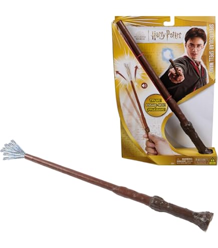 Hojalis Baguette Harry Lumineuse, 35CM Baguette Magique Harry avec Noyau Acier, Réplique De Baguette en Résine, USB BaguetteHarry Boîte Cadeau vec Carte de Sort, Ticket de Station et Collier