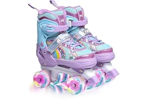 OLYSPM Inliner Kinder,Inliner für Kinder,4 Größen von Einstellbaren Inliner mit 8 Licht Bis Räder,ABEC-7 Lager,Rucksack und Werkzeug für Mädchen,Jungen und Anfänger