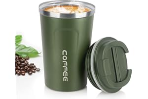 MOMSIV Kubek Do Kawy - Podwójna Ściana Próżniowa, Ekologiczny Ze Stali Nierdzewnej, Do Gorących i Zimnych Napojów, 13oz/380 ml