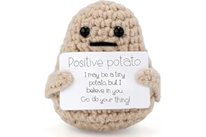 XBOCMY Pocket Hug Positive Potato, Mini Plush Figures, Funny Positive Potato Doll, Creative Knitting Wool Potato Doll Gifts for Women, Farewell Gift Colleagues