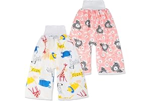 AolsteCell Jupe de Couche Bébé, Culotte d'Apprentissage Lavable, Propreté, Lot de 2 en Coton
