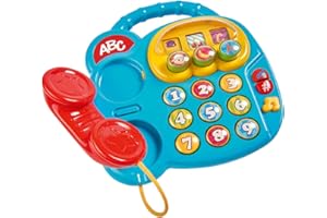 Simba ABC 104010016 - Telefono colorato, Giocattolo per Bambini, Display Girevole, Melodia, Telefono da Gioco, Telefono educativo, con Diversi Suoni, 20 cm, capacità motorie, Bambino a Partire dai 6