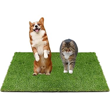 LOOBANI Indoor Outdoor Dog Potty Systems, herbruikbare en draagbare Trainer Tray voor puppytraining, met 2 packs vervangende grasmat. (20 x 25