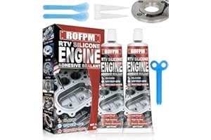 ROFPM Sigillante Motore Alte Temperature, Silicone Pasta Nero Guarnizioni, RTV Gasket, Resistente All'olio, Sigillante per Ingranaggi, Coppa Olio, Tubi di Scarico e Testate, Stufa A Pellet, Camino