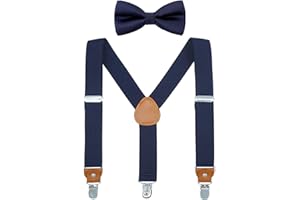 WELROG Bretelles pour Enfants Nœud papillon Ensembles - Bretelles ajustables en Y avec Variété Couleurs