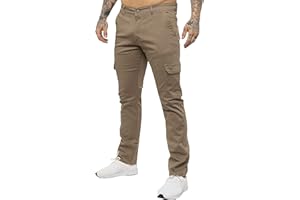 ZE ENZO Enzo Jeans Mens Cargo Combat Trousers Chinos Slim Fit Cotton Stretch Work Pants