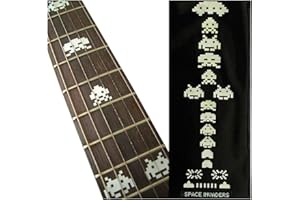 INLAYSTICKERS Inlay Sticker - Marcador de posición para guitarras y bajos - Invaders espaciales - multicolor