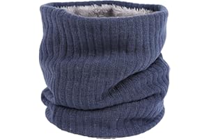 Hjkiopc Sciarpa a tubo in maglia Sciarpa in maglia Sciarpa invernale Sciarpa ad anello in maglia fine per donna e uomo Sciarpa Termica Foderato in Pile Lavorato a Maglia Invernale