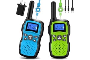 Wishouse Walkie Talkies for Kids Adults Rechargeable, Toys for 4 5 6 7 8 9 10 Year Old Boys Girls, PMR446 Kids Radios Long Range with Flashlight Lanyards, Camping Birthday Xmas Gifts Presents 2 Pack