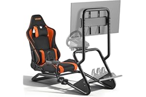 VEVOR Support de Volant de Course Cockpit de Simulateur de Conduite, Support d'Écran, Compatible Pédales Logitech G25, G27, G29, G920, G923, Thrustmaster T300RS, TX F458, T500RS, T3PA-PRO (F1/GT), CSR