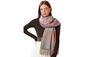 Adicloz Écharpe Femme Cachemire Hiver Chaud, Pashmina Châle Grandes Femmes Plaid Glands Foulard, Écharpe Châle Tricolore Femme Douces Wrap pour Autum et Hiver 180 * 70cm