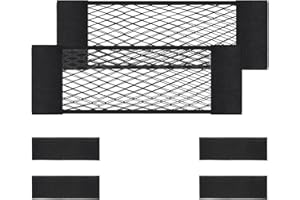 Xzenuo Filet de Bagages pour Voiture, Organisateur de Coffre pour Camping-Car, Filet de Rangement élastique avec Bandes Auto-agrippantes, Pochette Universelle pour Voiture/SUV (2, 25 x 80cm)