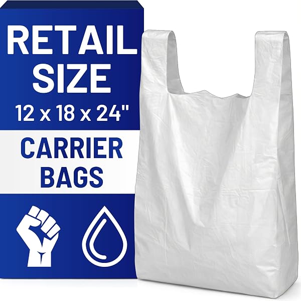 100 Grey Printed Plastic Carrier Bags With Lady Design – Polythene Shopping Bags