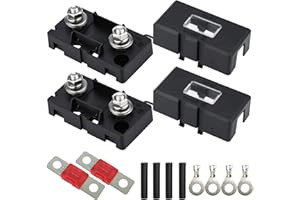 DOG'S BOOTY Portafusibles ANS Portafusibles para Automóvil Portafusibles de Coche ANS y 2 Piezas 50A Amperios Fusibles Midi Atornillables de Alta Corriente para Automóviles Camiones Vehículos de Construcción 2Pcs