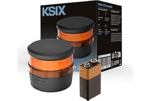 KSIX SMART YOUR TECH KSIX Safety Light IoT, Luz Emergencia Coche Homologado DGT 3.0, Baliza V16 con Geolocalización y SIM, Sustituye Triángulos Obligatorios, Base Magnética, Visibilidad 1 km, Pila incluida