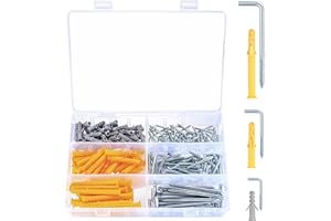 KTPCN 190 Pcs Crochet à Visser Droit avec Fente, Crochet Mural Visser, Crochets à Vis en L de Plafond à Vis, Crochets Muraux à Angle Droit pour Tasses Lumières Plantes Maison Bureau