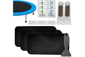 TACERY Trampoline Patch Repair Kit, 8"X 4" Rectangle On Patches, Repair Trampoline Mat Tear or Hole, Complete Set Including Patches, Glue, Scraper, Dry Wet Wipes, Trampoline Fixing KIt