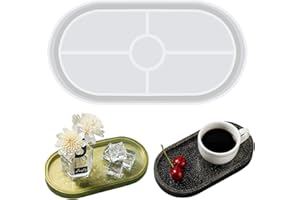 LANFLY Oval Silicone Mold Silicone Dish Coaster Resin Mould Useful Oval Plate Epoxy Casting Mold Cup Mat Mould Jewelry Trinket Bead Storage Tray Mould for Home Decoration DIY Art Craft