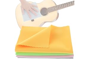 PRASACCO 5 Pack 11.8x11.8inch Guitar Polish Cloths, Ultrafine Plush Polishing Cloths for Musical Instruments Premium Polishing & Cleaning Cloths for Guitar Violin Piano Clarinet Trumpet Sax Universal