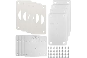 MXHBSTP 12 Pcs Cabinet Hinge Repair Plate, Kitchen Door Hinge Repair Plate with Screws, Cupboard Hinge Repair Plate Universal Pre-Drilled Repair Kit for Kitchen Cabinets/Wardrobes/Wooden Furniture