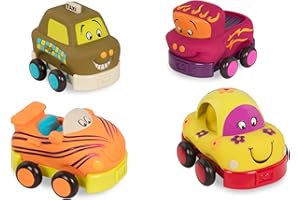 B. toys by Battat – Wheeee-ls – Set de 4 voitures à friction souples – Pour enfants de 1 an et plus 68621AM Multicolore