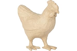 Décopatch SA228C - Un support en papier brun mâché 18x8,5x19 cm, Poule