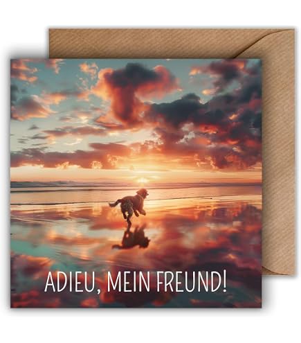 Hanra Trauerkarte Mit Hund – 11,5x17 Cm, Mit Trosttext, Für Haustierverlust, Nachhaltig Produziert
