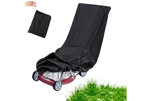 TNOMSNO Copri Tagliaerba per Esterno Impermeabile, 195 x 112 x 66 cm Copertura per Tosaerba Impermeabile, 210D Oxford Telo Protettivo per Tagliaerba Copertura con Coulisse & Storage Bag