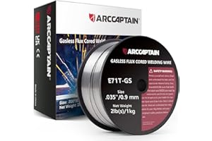 ARCCAPTAIN Fülldraht 0,9mm 1KG E71T-GS MIG Schweißdraht für Schweißgerät ohne Gas MIG/MAG FLUX Schweißdraht with TÜV Geprüft, D100 Drahtrolle mit 20mm Dorn