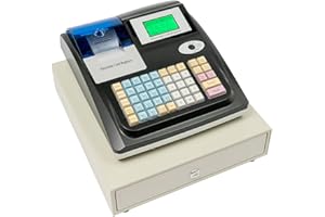 KUMUJ Elektronische Kasse Registrierkasse Gastronomie Einzelhandel Kassensystem Solide Kassenschublade Von Mit 48 Tasten 40W Digitalanzeige Ausgestattet für den Handel,Registrierkasse für Kleinunternehmen