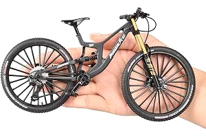 Generisk fingercykelmodell, 1:10 mountainbikemodell leksak, fingermountainbike modeller ornament, miniatyr fingercykel, mini Bend cykelmodeller (grå)